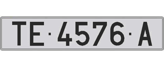 TE4576A matricula larga