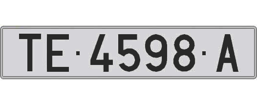 TE4598A matricula larga