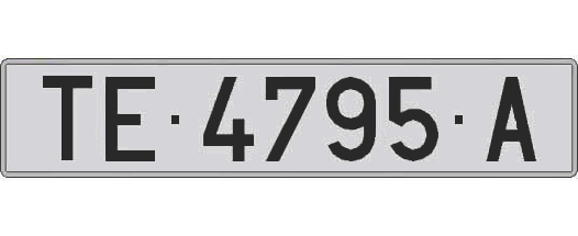 TE4795A matricula larga