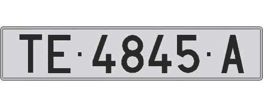 TE4845A matricula larga