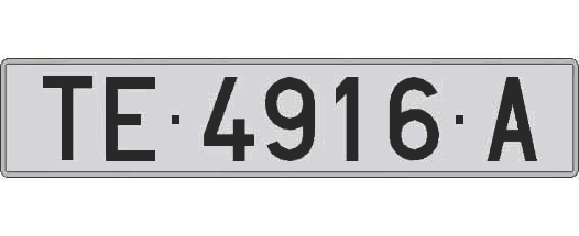 TE4916A matricula larga
