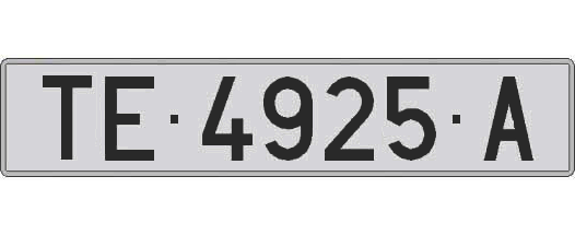 TE4925A matricula larga