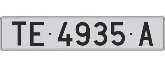 TE4935A matricula larga