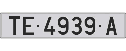 TE4939A matricula larga