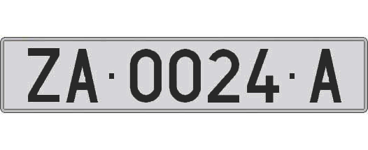 ZA0024A matricula larga