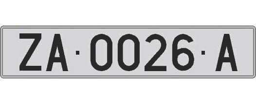 ZA0026A matricula larga