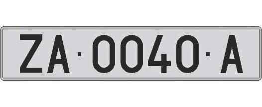 ZA0040A matricula larga