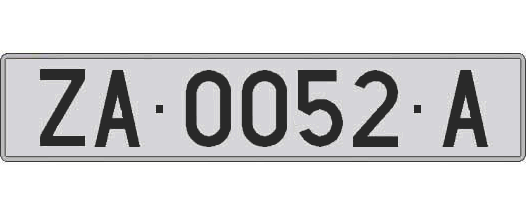 ZA0052A matricula larga