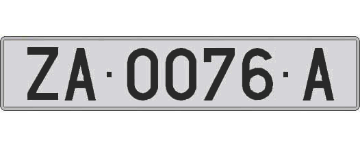 ZA0076A matricula larga
