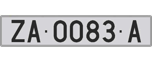 ZA0083A matricula larga