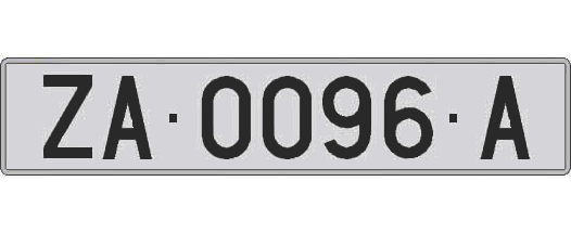 ZA0096A matricula larga
