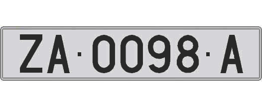ZA0098A matricula larga