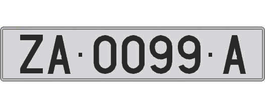 ZA0099A matricula larga