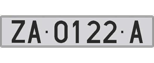 ZA0122A matricula larga