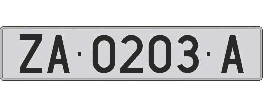 ZA0203A matricula larga