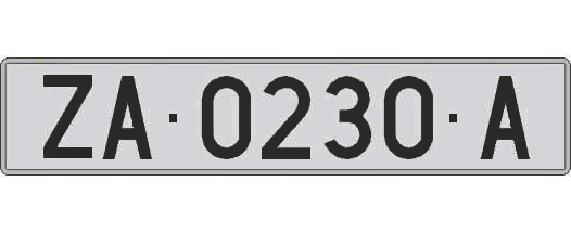 ZA0230A matricula larga