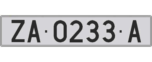 ZA0233A matricula larga