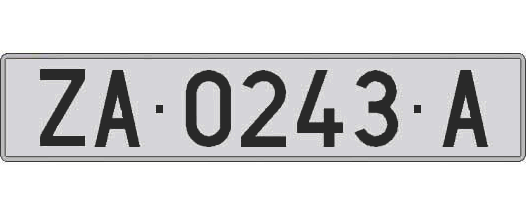 ZA0243A matricula larga