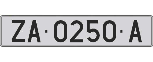 ZA0250A matricula larga