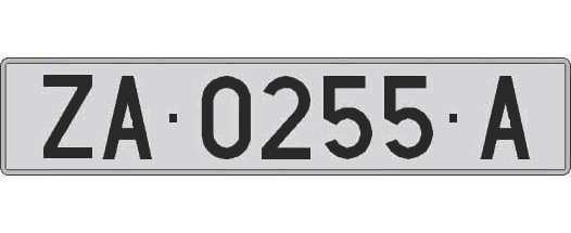 ZA0255A matricula larga