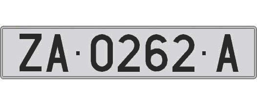 ZA0262A matricula larga