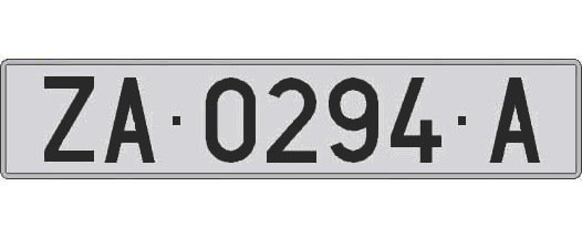 ZA0294A matricula larga