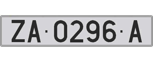 ZA0296A matricula larga
