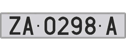 ZA0298A matricula larga