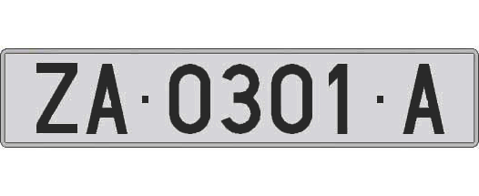 ZA0301A matricula larga