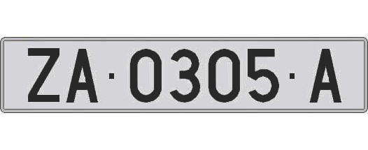 ZA0305A matricula larga