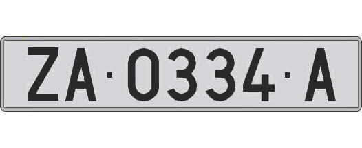 ZA0334A matricula larga