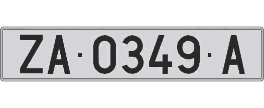 ZA0349A matricula larga