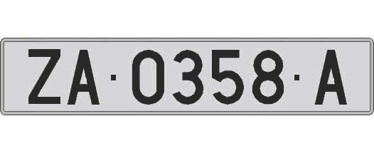 ZA0358A matricula larga