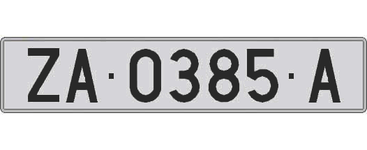 ZA0385A matricula larga