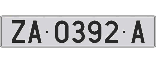 ZA0392A matricula larga