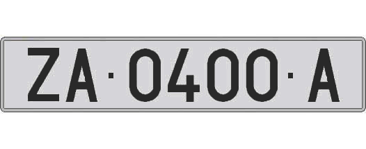 ZA0400A matricula larga