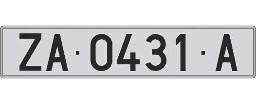 ZA0431A matricula larga