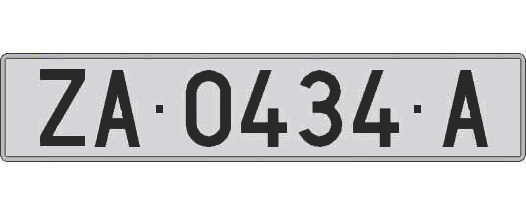 ZA0434A matricula larga