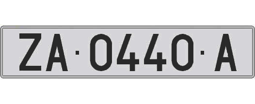 ZA0440A matricula larga