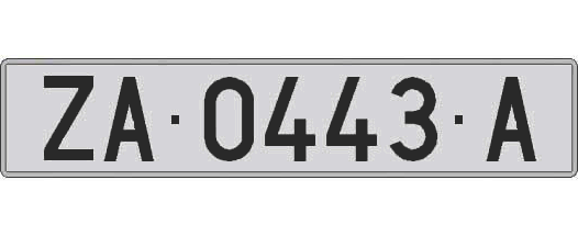 ZA0443A matricula larga