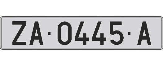 ZA0445A matricula larga