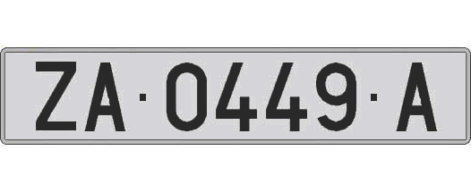 ZA0449A matricula larga