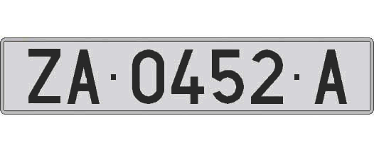 ZA0452A matricula larga