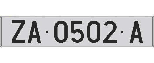 ZA0502A matricula larga