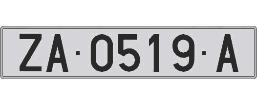 ZA0519A matricula larga