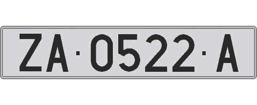 ZA0522A matricula larga