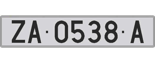ZA0538A matricula larga