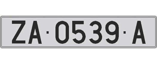 ZA0539A matricula larga