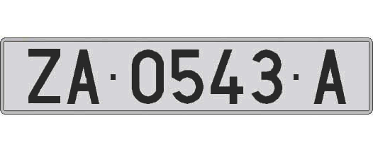 ZA0543A matricula larga