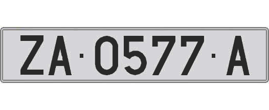 ZA0577A matricula larga